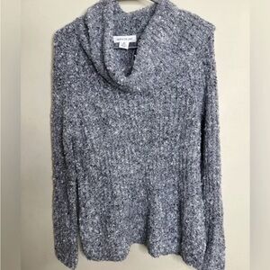 White House Black Market Heather Gray Cowl Neck Sweater
